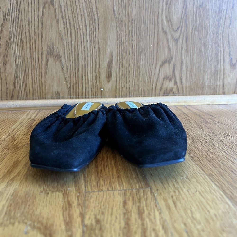 $350 Reike Nen Women's Black Suede Ruched Slip-On Flat Shoes Size 39 EU/8.5 - Picture 4 of 11